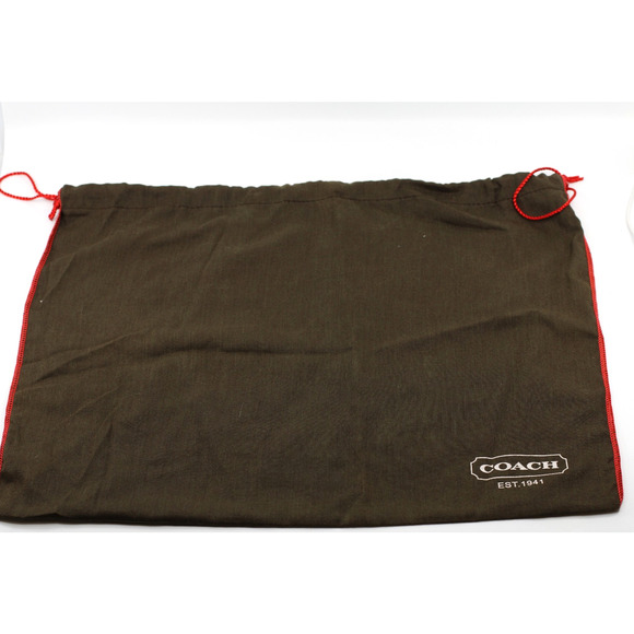 100% Authentic COACH Handbag Shoes Dust Bag Cotton Brown Drawstring 19" x 15" - Picture 1 of 2